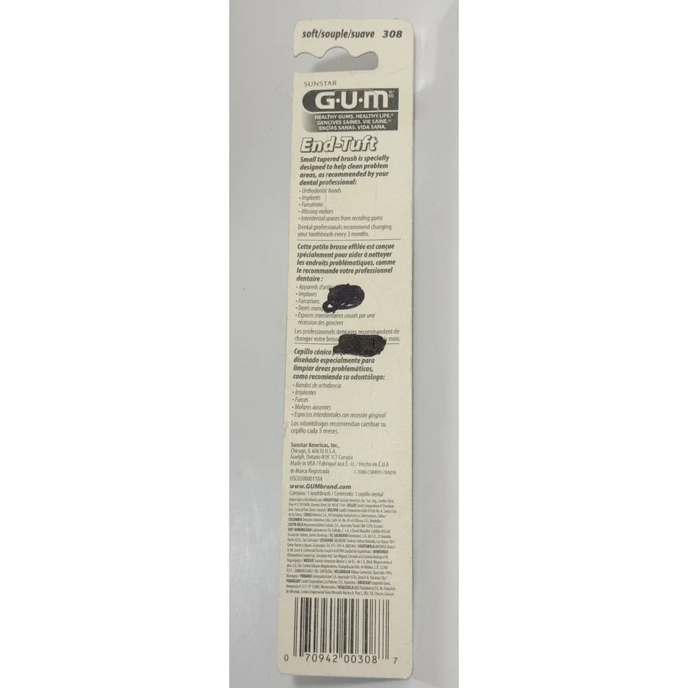 End Tuft Toothbrush - Soft‎ Head for Hard-to-Reach Areas
